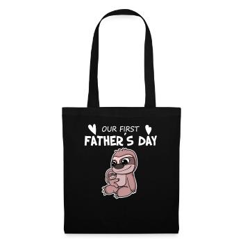 Vatertag - erster Vatertag Geschenk - Stoffbeutel - Schwarz - Vorne