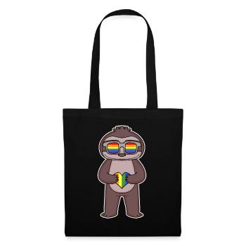 Rainbow - sloth with glasses and heart - Tote Bag - black - Front