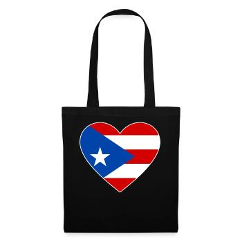 Puerto Rico Flag Heart - Tote Bag - black - Front