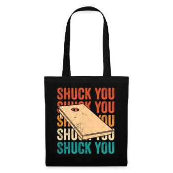 Drôle de trou de maïs Cornhole Retro - Sac en tissu - noir - Devant