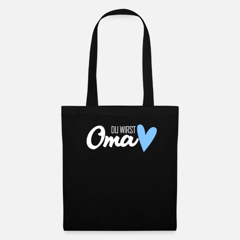 Oma Geschenk - Du wirst Oma - werdende Oma - Stoffbeutel - Schwarz