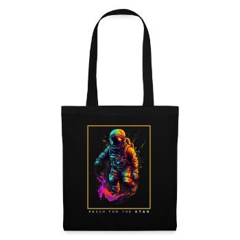 Astronaute abstrait coloré dans un cadeau spatial - Sac en tissu - noir - Devant