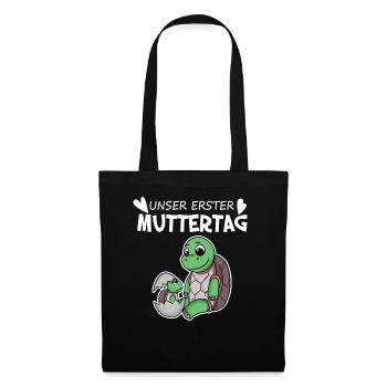 Muttertag - erster Muttertag Geschenk - Stoffbeutel - Schwarz - Vorne