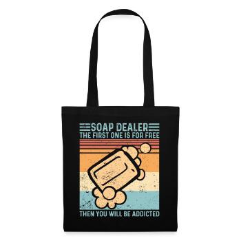 Funny soap making soap merchant - Tote Bag - black - Front