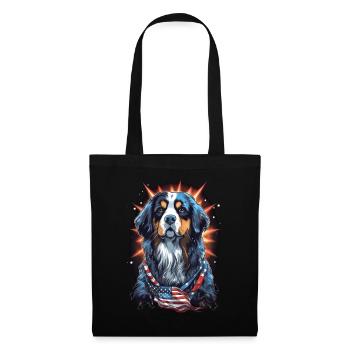 Chien Drapeau américain d’un fier amoureux des chiens - Sac en tissu - noir - Devant