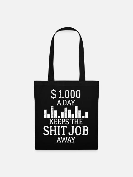 Is it Monday Yet Investor Trading Stock Market - Stoffbeutel - Schwarz