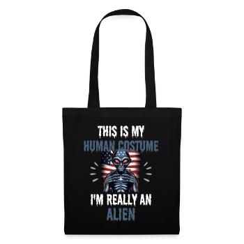USA Flag Alien Gift America Alien - Tote Bag - black - Front