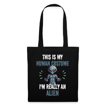 Funny gift for a costume party UFO Alien - Tote Bag - black - Front