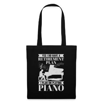 Retirement Plan Piano Player Retired Pianist Gift - Stoffbeutel - Schwarz - Vorne