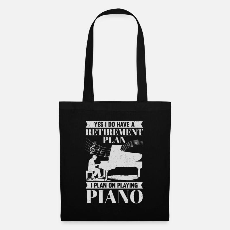 Retirement Plan Piano Player Retired Pianist Gift - Stoffbeutel - Schwarz