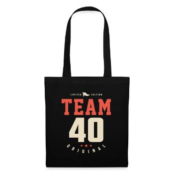 Team 40 Original - Limitierte Auflage 40. Geburtstag - Stoffbeutel - Schwarz - Vorne