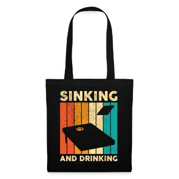 Drôle de trou de maïs Cornhole Retro - Sac en tissu - noir - Devant