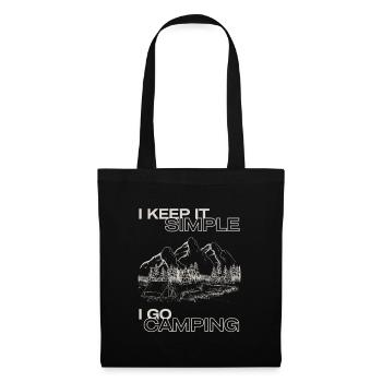 Je garde les choses simples Je vais camper des montagnes de tente en plein air - Sac en tissu - noir - Devant