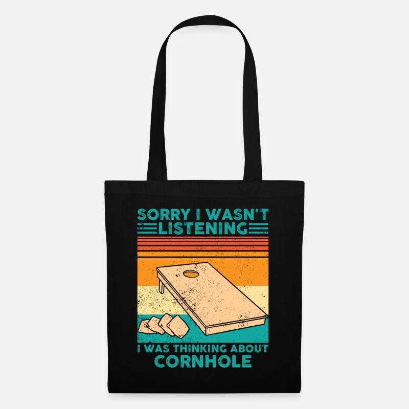 Lustiges Cornhole - Stoffbeutel - Schwarz