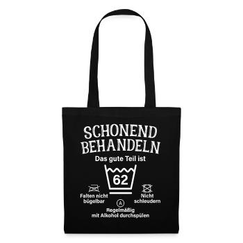 62. Geburtstag Schonend Behandeln 62 Teil Ist 62 - Stoffbeutel - Schwarz - Vorne