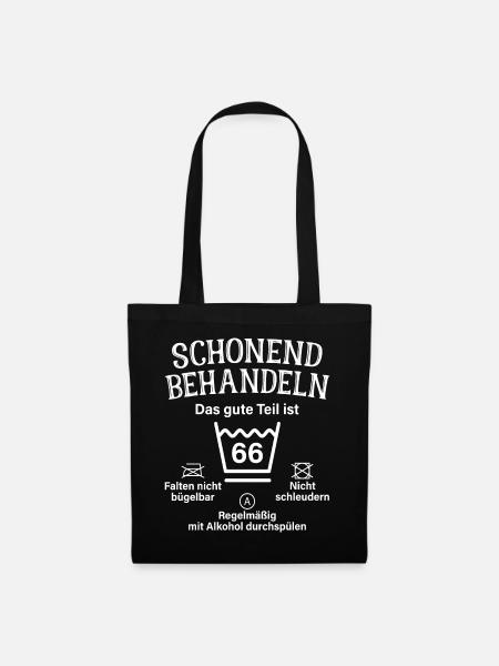 66. Geburtstag Schonend Behandeln 66 Teil Ist 66 - Stoffbeutel - Schwarz