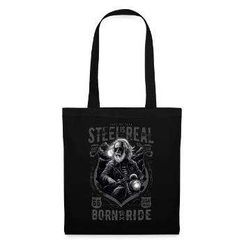 Vieux motard motard cool - Sac en tissu - noir - Devant