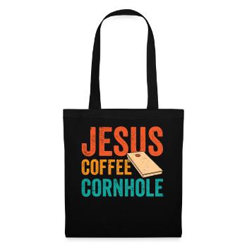 Cornhole Corn Hole Retro - Stoffbeutel - Schwarz - Vorne