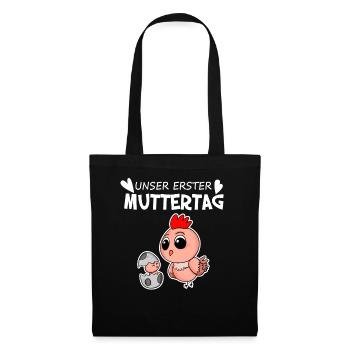Muttertag - erster Muttertag Geschenk - Stoffbeutel - Schwarz - Vorne