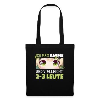 Sarkastisches Kawaii Statement für Manga-Liebhaber - Stoffbeutel - Schwarz - Vorne
