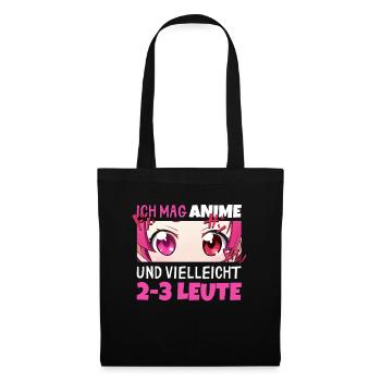 Sarkastisches Kawaii Statement für Manga-Liebhaber - Stoffbeutel - Schwarz - Vorne