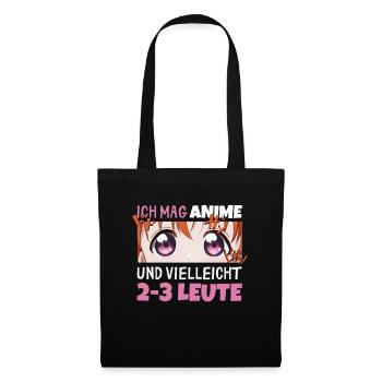 Sarkastisches Kawaii Statement für Manga-Liebhaber - Stoffbeutel - Schwarz - Vorne