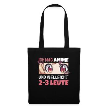 Sarkastisches Kawaii Statement für Manga-Liebhaber - Stoffbeutel - Schwarz - Vorne