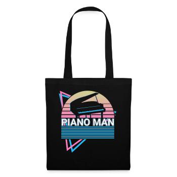 Piano Man Clavier Klavier Retro - Sac en tissu - noir - Devant