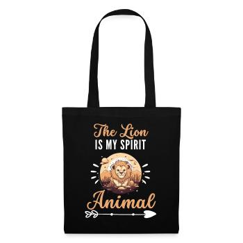 The lion is my spiritual animal Funny lion - Tote Bag - black - Front