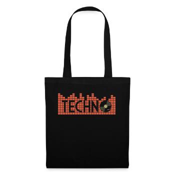 DJ Raver Rave Hard Techno Dark Tekno - Stoffbeutel - Schwarz - Vorne