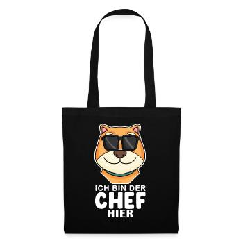 Cooler Hund Shiba Inu Chef Spruch - Stoffbeutel - Schwarz - Vorne