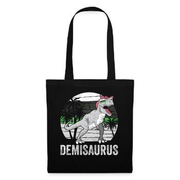Demiromantic Pride Flag Dinosaur Trex LGBT - Tote Bag - black - Front
