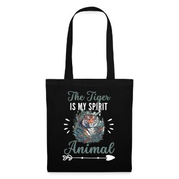 Prédateur Animal Lover Funny Gift Tiger - Sac en tissu - noir - Devant