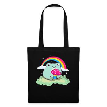 Pansexual Pride Pan Flag Cute Frog Mushroom Subtle - Stoffbeutel - Schwarz - Vorne
