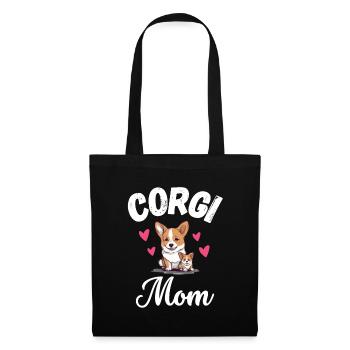 Corgi Mama Hunde Muttertag Geschenk Corgi - Stoffbeutel - Schwarz - Vorne