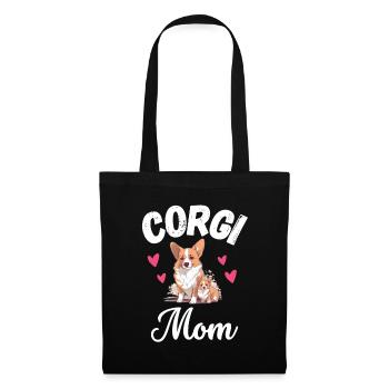 Corgi Mama Hundebesitzer Muttertag Süßes Corgi - Stoffbeutel - Schwarz - Vorne