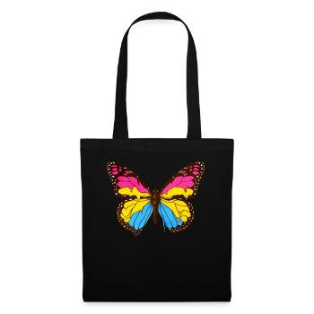 Pansexual Pride Pan Flag Butterfly Subtil - Sac en tissu - noir - Devant
