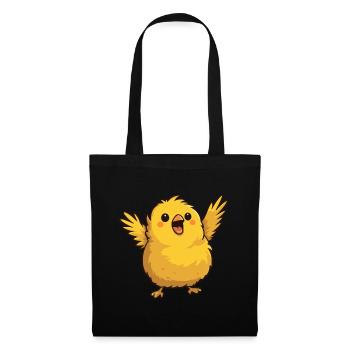 Cute yellow cartoon bird for young and old - Tote Bag - black - Front