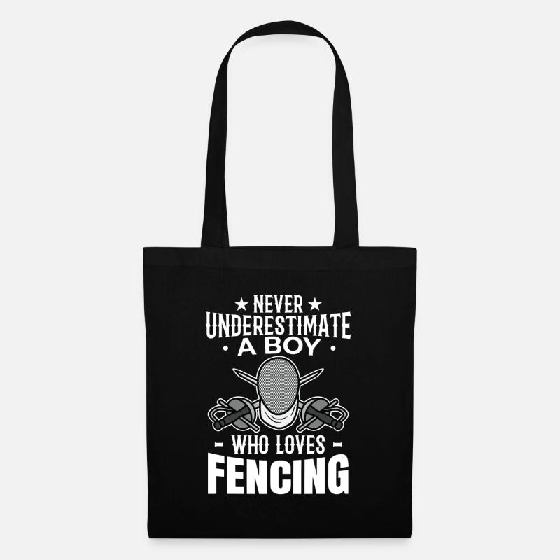 Never underestimate a fencer boy - Tote Bag - black