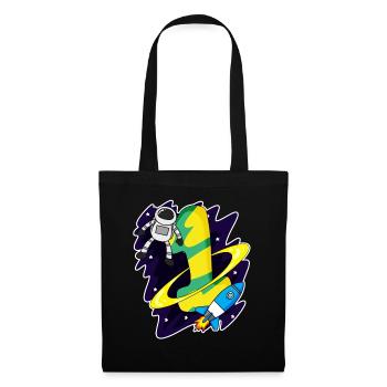 1 year old - Enrollment - Astronaut motif - Tote Bag - black - Front