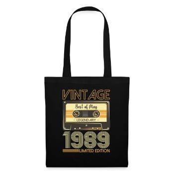 34 Birthday Man Woman Cassette Mai 1989 - Sac en tissu - noir - Devant