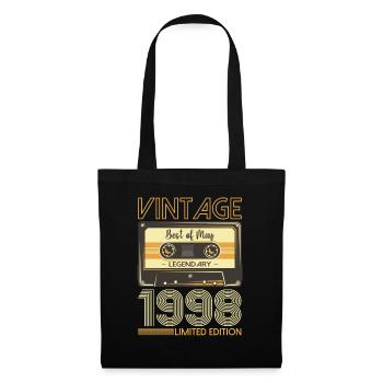 25 Birthday Man Woman Cassette May Year 1998 - Tote Bag - black - Front