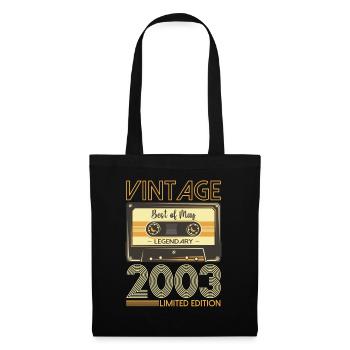 20 Birthday Man Woman Cassette May Vintage 2003 - Sac en tissu - noir - Devant