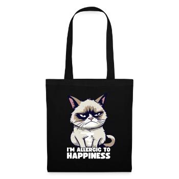 Grump Cat - I'm Allergic To Happiness Sarcasm - Tote Bag - black - Front