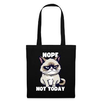 Lustige Grump Cat - Nope, Not Today - Sarkasmus - Stoffbeutel - Schwarz - Vorne