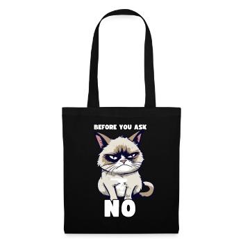 Grump Cat - Before You Ask No - Cynical Saying - Tote Bag - black - Front