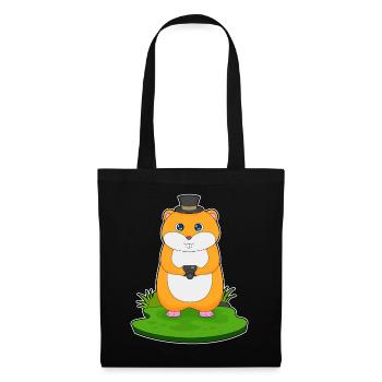Hamster Photographe Appareil photo - Sac en tissu - noir - Devant