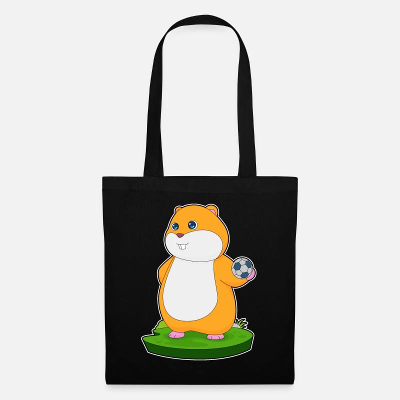 Hamster Handballspieler Handball - Stoffbeutel - Schwarz
