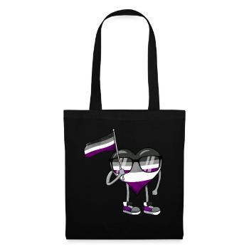 Asexual Pride Ace Flag Heart Sublte LGBTQ - Tote Bag - black - Front