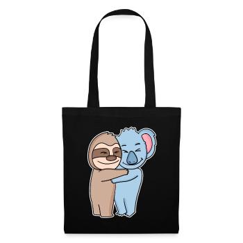 Câlins paresseux et koala - câlins - Sac en tissu - noir - Devant